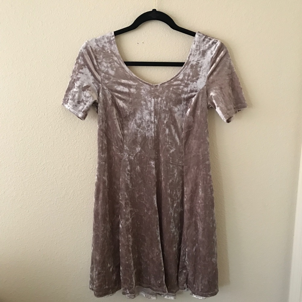 Blush Crushed Velvet Mini Dress